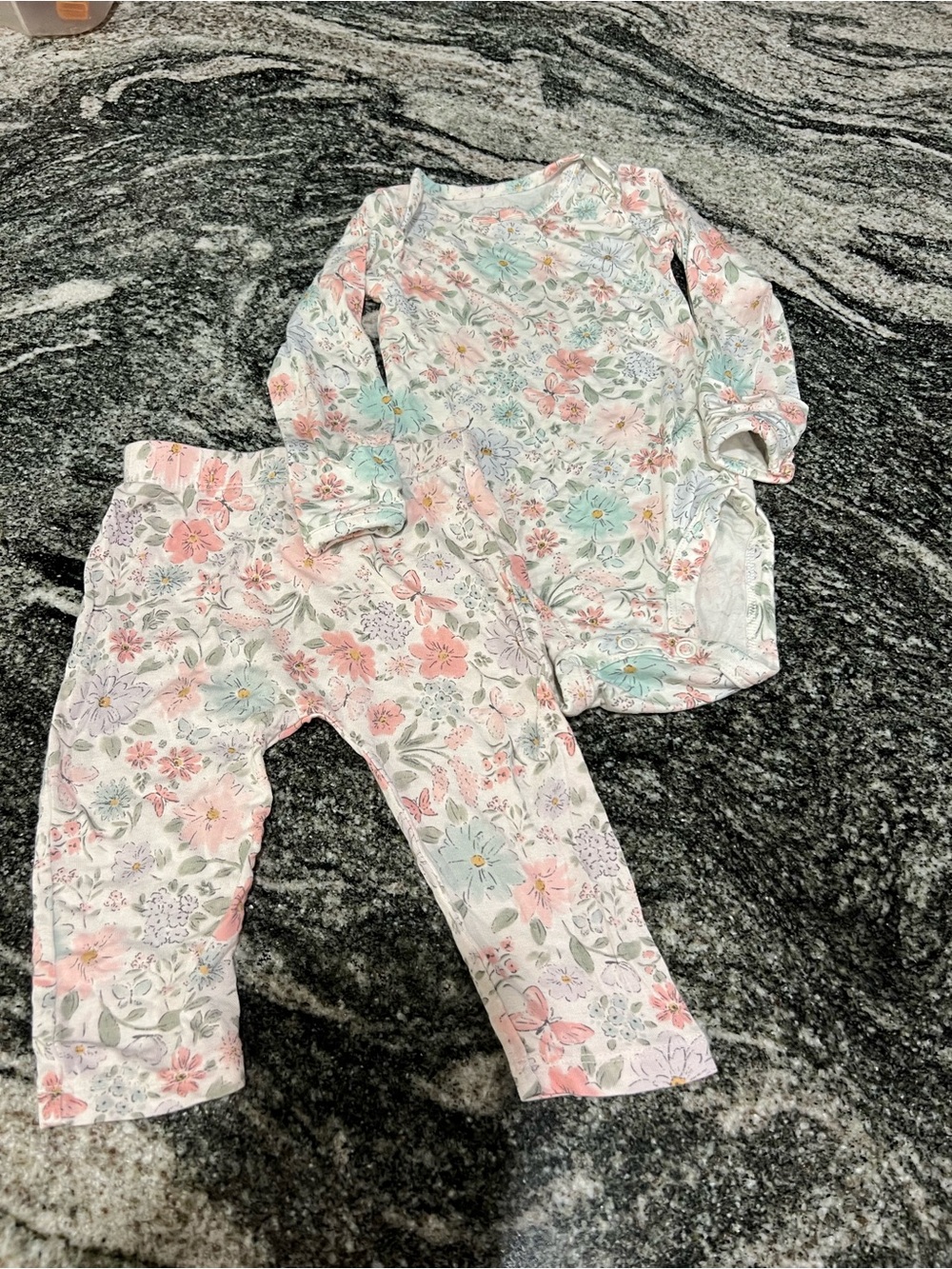 Carter's Floral Long-Sleeve Pajama Set - Pink, Blue & Green
